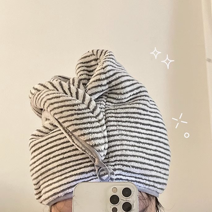 Microfiber Striped Hair Drying - Spa Towel recension och pris
